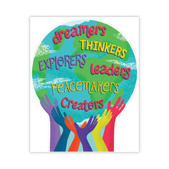 Carson-Dellosa 47-Piece 24.7 in. x 20 in. One World Motivational Bulletin Board Set - Multicolor