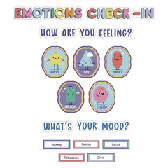 Carson-Dellosa 46-Piece 7.9 in. x 15 in. We Stick Together Emotions Check-In Curriculum Bulletin Board Set - Multicolor