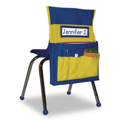 Carson-Dellosa 15 in. x 1.5 in. x 19 in. Fabric Chairback Buddy for Student Chairs - Medium, Blue/Yellow