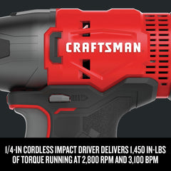 Factory Reconditioned Craftsman 20V Lithium-Ion Cordless 4-Tool Combo Kit with 2 Batteries (2 Ah)