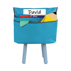 C-Line 16.37 in. x 13.5 in. Fabric/Vinyl Chair Cubbies for Most Classroom Chair Styles - Medium, Seaside Blue