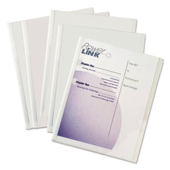 C-Line 0.13 in. Capacity 8.5 in. x 11 in. Vinyl Report Covers with Binding Bars - Clear (50/Box)