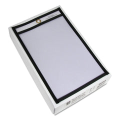 C-Line Super Heavy-Duty Top Load 5 in. x 8 in. Insert Stitched Shop Ticket Holders - Clear Front, Black Border (25/Box)