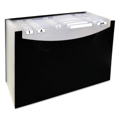 C-Line 12 in. Expansion 1/5-Cut Tabs 21-Pocket Letter Size Stand-Up Design Expanding File - Black