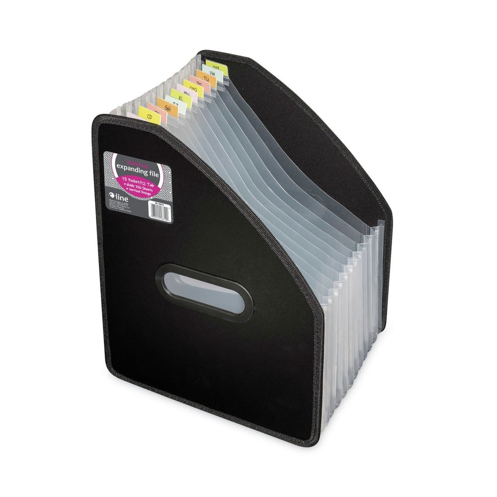 C-Line 10 in. Expansion 1/12-Cut Tabs 13 Sections Letter Size Vertical Expanding File - Black