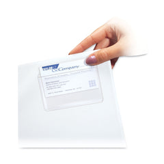 C-Line 2 in. x 3.5 in. Top Load Self-Adhesive Business Card Holders - Clear (10/Pack)