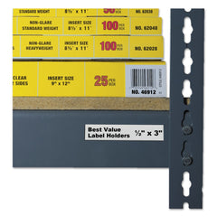 C-Line 0.5 in. x 3 in. Top Load Self-Adhesive Label Holders - Clear (50/Pack)