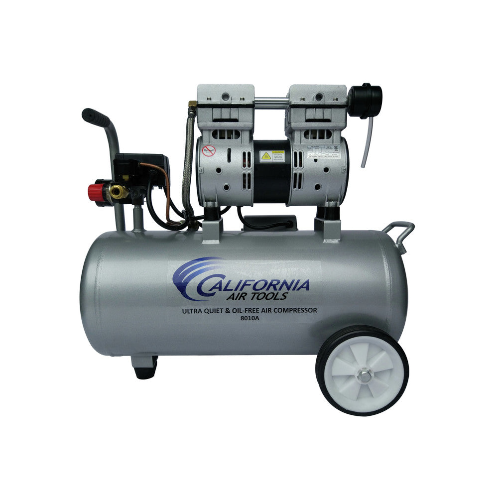 California Air Tools 1 HP 8 Gallon Ultra Quiet and Oil-Free Aluminum Tank Wheelbarrow Air Compressor