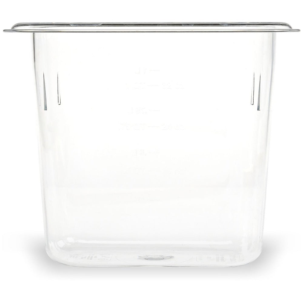 Carlisle 3068807 4.25 in. x 6.93 in. x 6 in. 1.4 qt. StorPlus Polycarbonate Food Pan - Clear