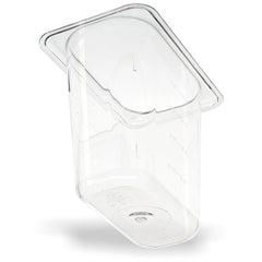 Carlisle 3068807 4.25 in. x 6.93 in. x 6 in. 1.4 qt. StorPlus Polycarbonate Food Pan - Clear