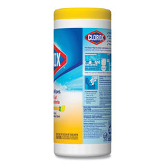 Clorox 7 in. x 8 in. 1-Ply Disinfecting Wipes - Crisp Lemon, White (35/Canister)