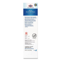 Clorox Healthcare 6.75 in. x 9 in. 1-Ply Individual Bleach Germicidal Wipes - Unscented White (6/Carton)