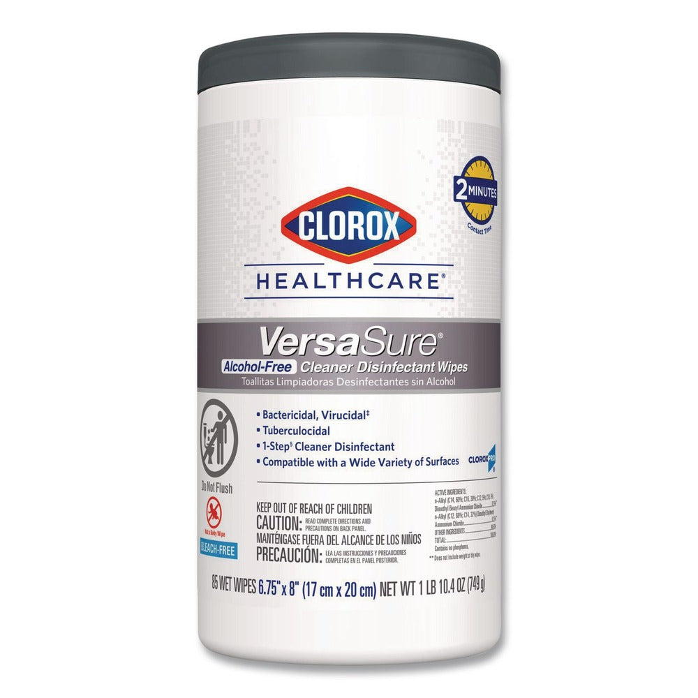 Clorox Healthcare VersaSure 6.75 in. x 8 in. 1-Ply Cleaner Disinfectant Wipes - Original Scent White
