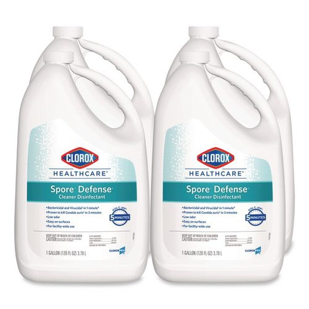 Clorox Healthcare Spore Defense 1-Gallon Refill Bottle Open System Cleaner Disinfectant - Unscented (4/Carton)