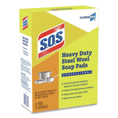 S.O.S. 2.4 in. x 3 in. Steel Wool Soap Pads (15 Pads/Box 12 Boxes/Carton)