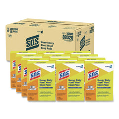 S.O.S. 2.4 in. x 3 in. Steel Wool Soap Pads (15 Pads/Box 12 Boxes/Carton)