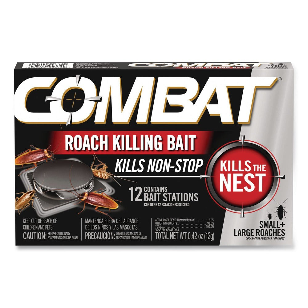 Combat Roach Bait Insecticide for Small and Large Roaches 0.42 oz 12 Bait Stations