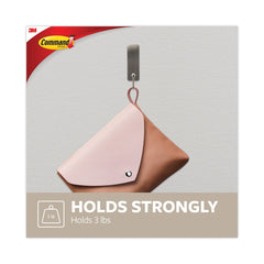 Command 3 lbs. Capacity Metal Decorative Hooks - Medium Brushed Nickel (2/Pack)