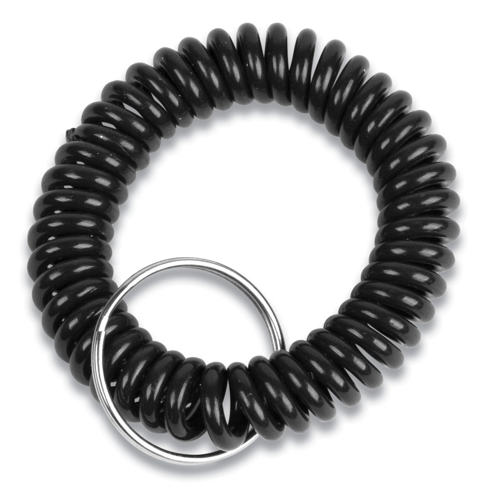 CONTROLTEK Wrist Key Coil Key Organizers - Black (12/Pack)