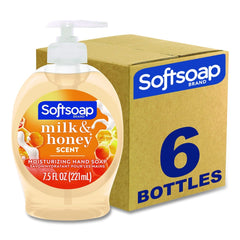 Softsoap US04965ACT 7.5 oz Liquid Hand Soap Pumps - Milk and Honey Scent (6/Carton)