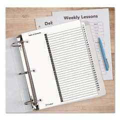 Cardinal 31 Tab 1 - 31 Letter Traditional Onestep Index System - White (31/Set)