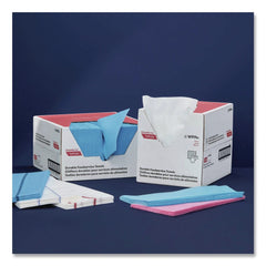 Cascades PRO W921 12 in. x 24 in. Tuff-Job S900 Antimicrobial Foodservice Towels - White/Red (150/Carton)