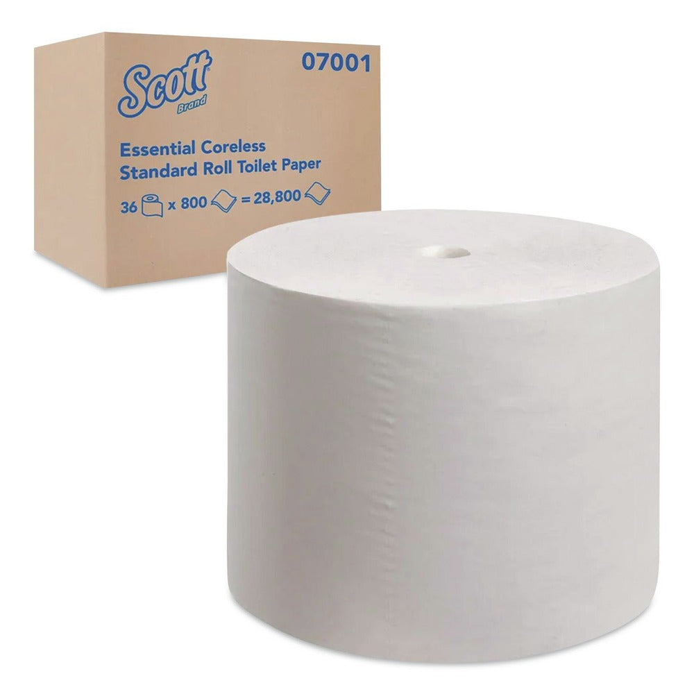 Scott 2-Ply Septic Safe Essential Extra Soft Coreless Standard Roll Bath Tissue - White (36/Carton)