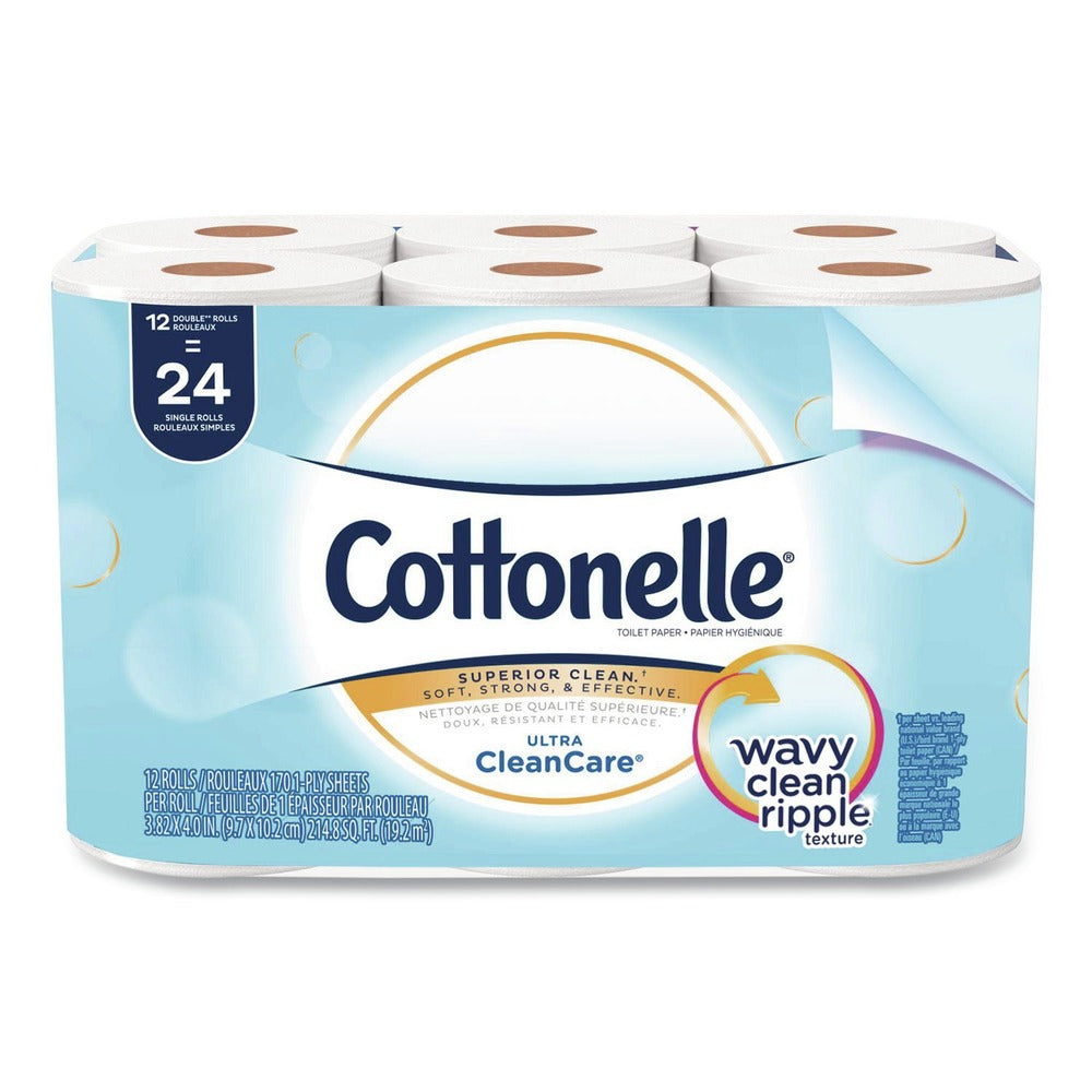 Cottonelle Clean Care 1-Ply Septic Safe Bathroom Tissue - White (12/Pack)