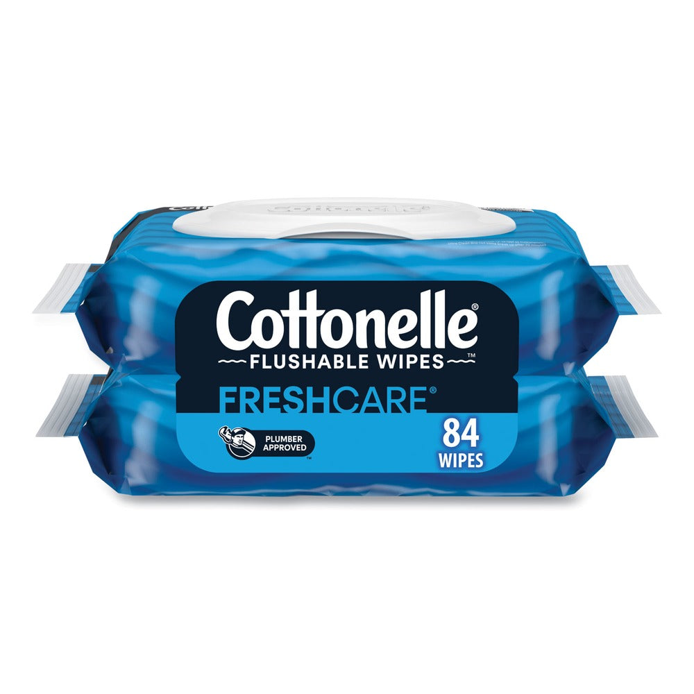 Cottonelle 35970 Fresh Care 3.73 in. x 5.5 in. 1-Ply Flushable Cleansing Cloths - White (84/Pack)