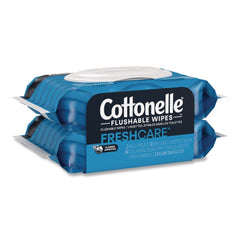 Cottonelle Fresh Care 1-Ply 3.73 in. x 5.5 in. Flushable Cleansing Cloths - White (8/Carton)