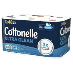 Cottonelle Ultra CleanCare 1-Ply Septic Safe Strong Bath Tissue Toilet Paper - White (4/Carton)