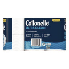 Cottonelle Ultra CleanCare 1-Ply Septic Safe Strong Bath Tissue Toilet Paper - White (4/Carton)