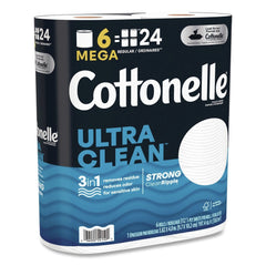 Cottonelle Ultra CleanCare 1-Ply Septic Safe Mega Rolls Strong Tissue Toilet Paper - White (36/Carton)