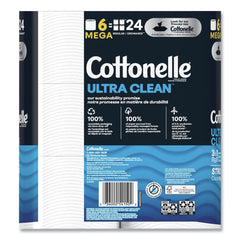 Cottonelle Ultra CleanCare 1-Ply Septic Safe Mega Rolls Strong Tissue Toilet Paper - White (36/Carton)