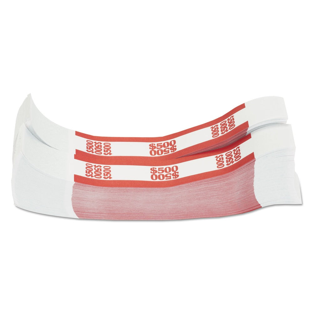 Pap-R Products 500 Dollar in 5 Dollar Bills Currency Straps - Red (1000/Pack)