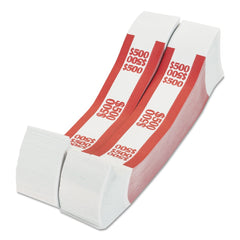 Pap-R Products 500 Dollar in 5 Dollar Bills Currency Straps - Red (1000/Pack)