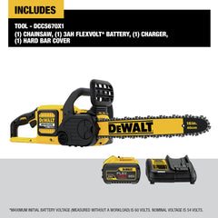 Dewalt 60V MAX FLEXVOLT Brushless Lithium-Ion 16 in. Cordless Chainsaw Kit (3 Ah)