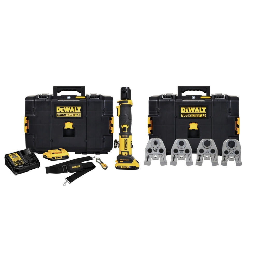 Dewalt 20V MAX Lithium-Ion Cordless Compact Press Tool Kit with CTS Jaws (2 Ah)
