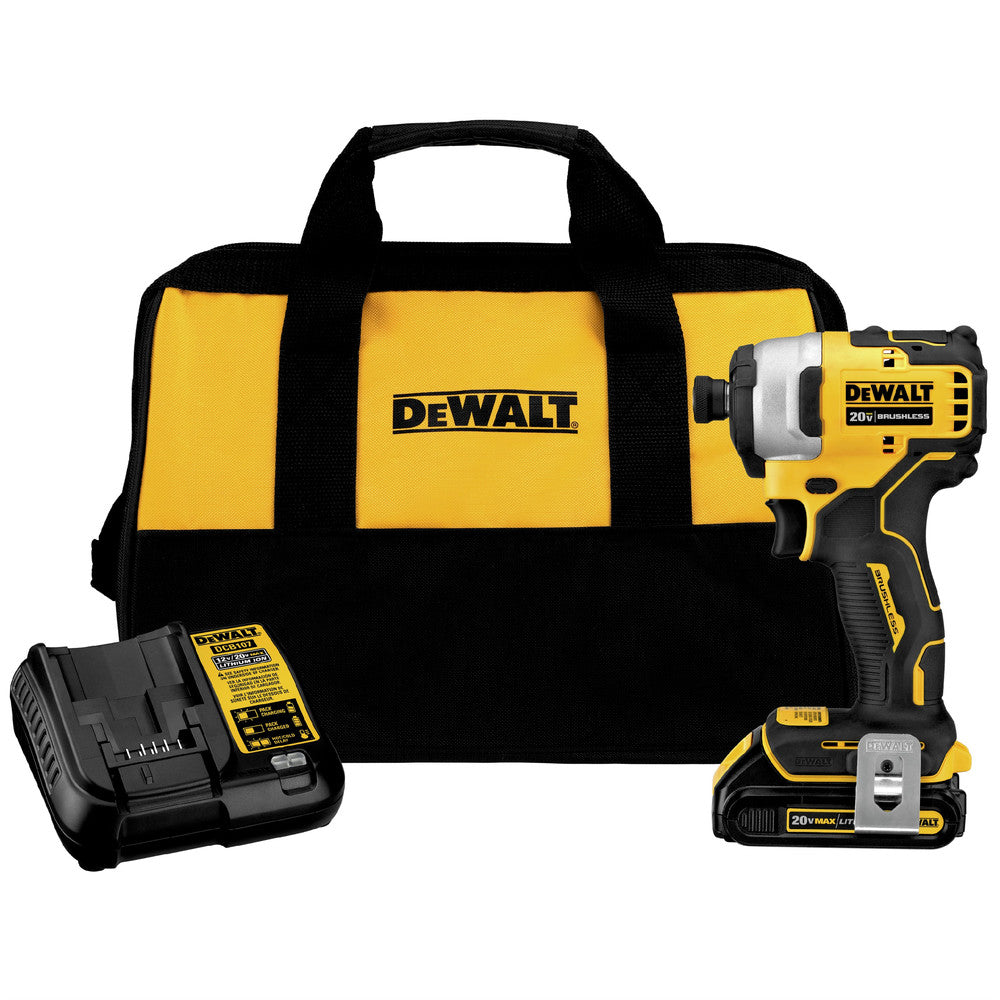 Dewalt ATOMIC 20V MAX Brushless Lithium-Ion 1/4 in. Cordless Impact Driver Kit (1.5 Ah)