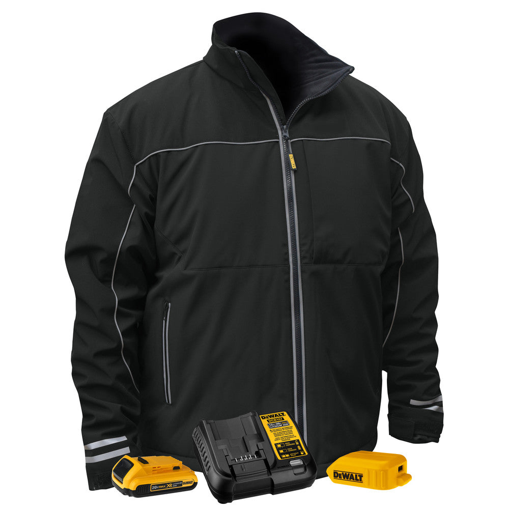 Dewalt 20V MAX Lithium-Ion Lightweight Soft-Shell Heated Jacket Kit - Large, Black (2 Ah)