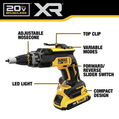 Dewalt 20V MAX XR Brushless Lithium-Ion Cordless Drywall Screwgun and Cut-Out Tool Combo Kit (2 Ah)