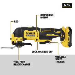 Dewalt 12V MAX XTREME Brushless Lithium-Ion Cordless Oscillating Tool Kit (3 Ah)
