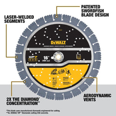 Dewalt 16 in. XP7 Reinforced Concrete Segmented Diamond Blade