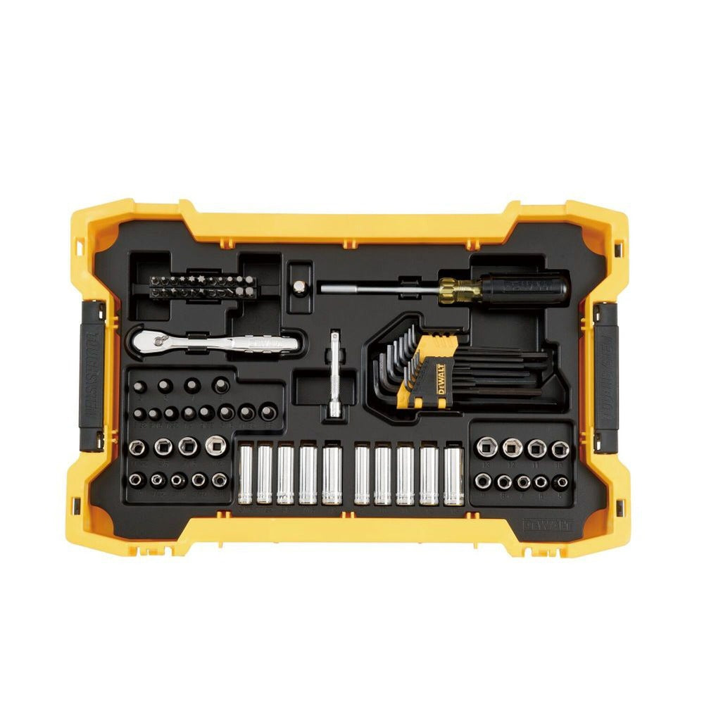 Dewalt 131-Piece 1/4 in. and 3/8 in. Mechanic Tool Set with ToughSystem 2.0 Tray and Lid