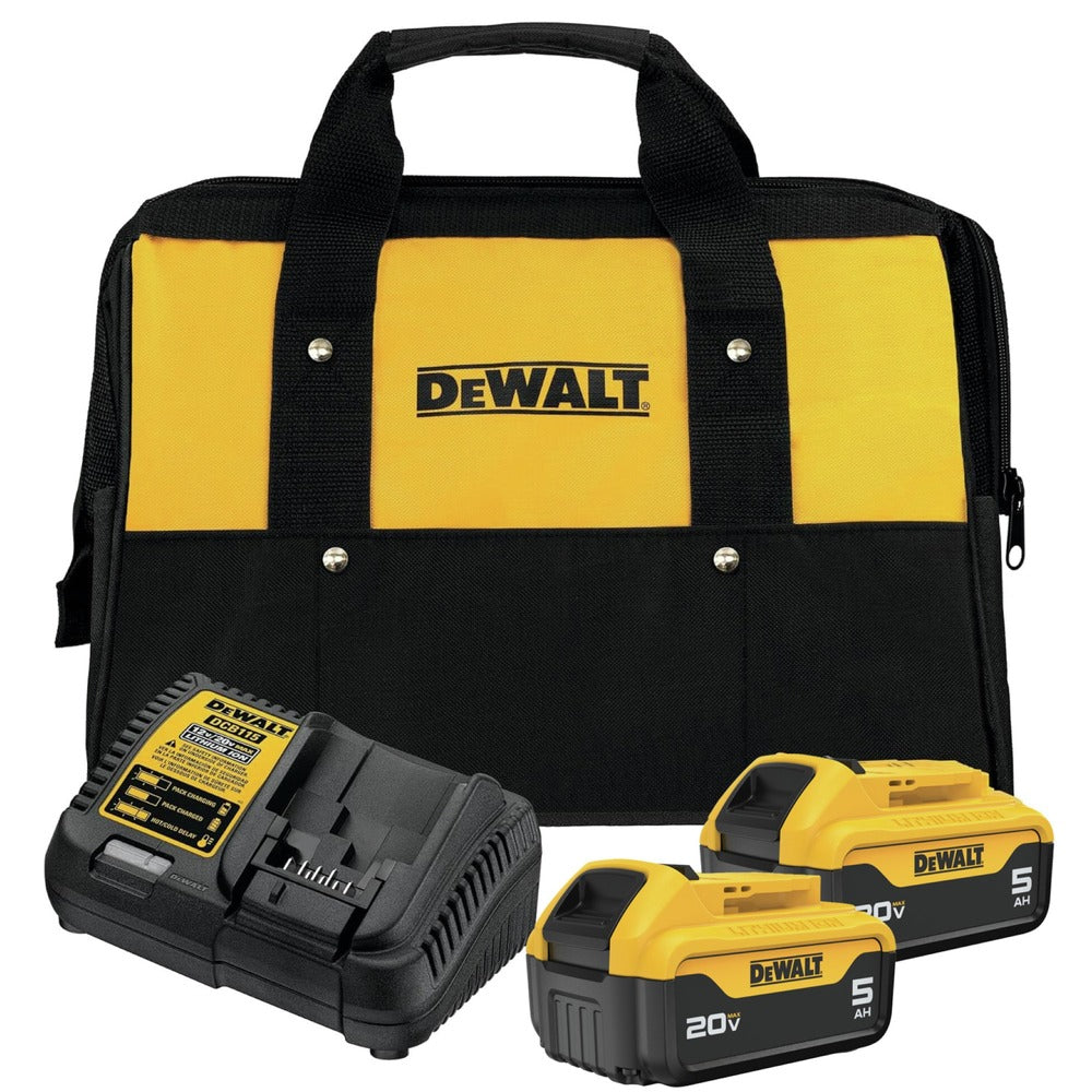 Factory Reconditioned Dewalt 20V MAX 5 Ah Lithium-Ion Batteries and 12V MAX - 20V MAX Charger Starter Kit