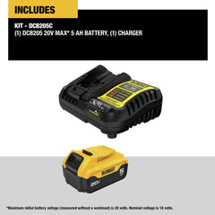 Factory Reconditioned Dewalt DCB205CR 20V MAX 5 Ah Lithium-Ion Battery and Charger Kit