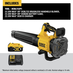 Factory Reconditioned Dewalt 20V MAX XR Lithium-Ion Brushless Cordless Handheld Blower Kit (5 Ah)
