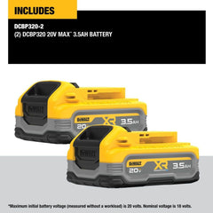 Factory Reconditioned Dewalt (2) 20V MAX XR 3.5 Ah Lithium-Ion Battery