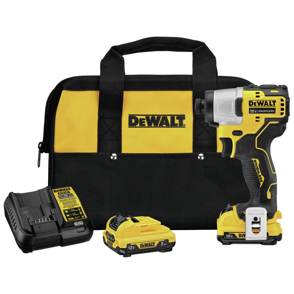 Factory Reconditioned Dewalt XTREME 12V MAX Brushless Lithium-Ion 1/4 in. Cordless Impact Driver Kit (2 Ah)