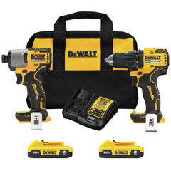 Factory Reconditioned Dewalt 20V MAX 1/2 in. Cordless Drill Driver and 1/4 in. Cordless Impact Driver Combo Kit (2 Ah)